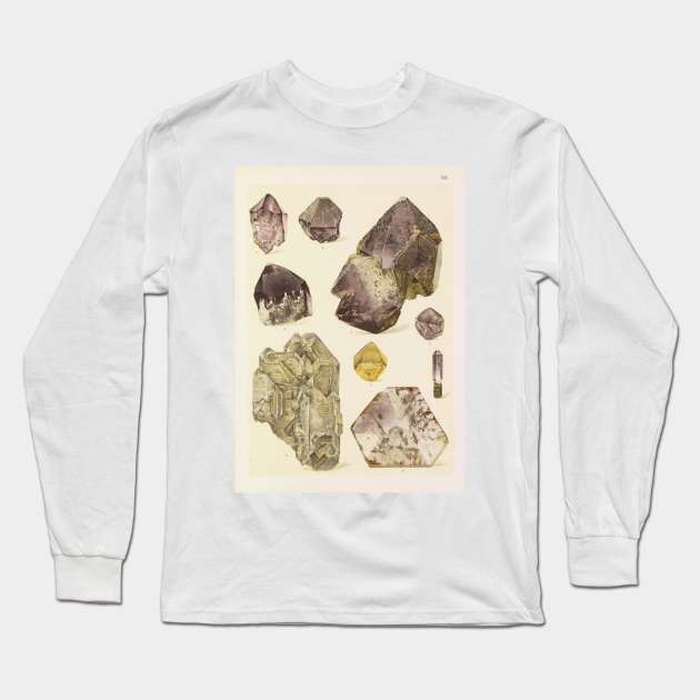 Amethyst Crystals Long Sleeve T-Shirt by bluespecsstudio